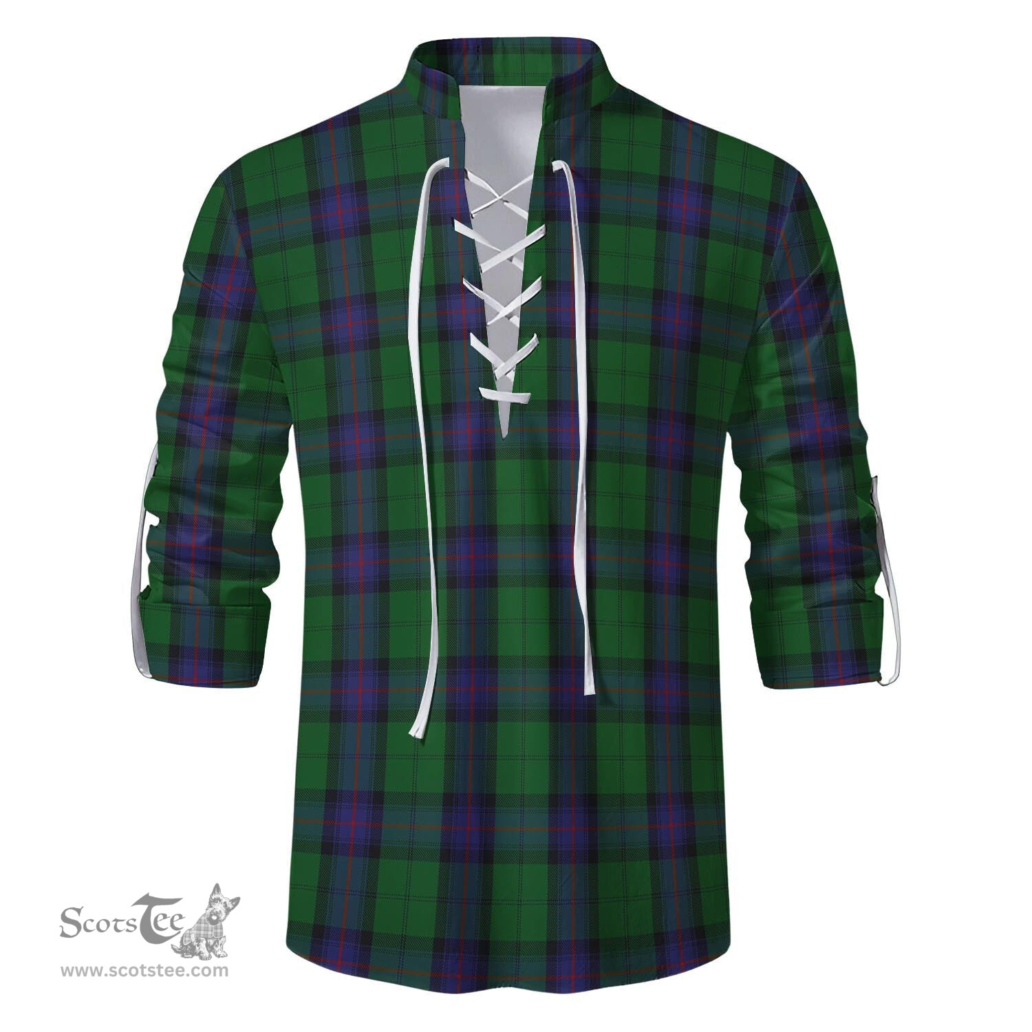 ScotsTee Shop Scottish Armstrong Clan Tartan Mens Scottish Jacobite Ghillie Casual Shirt
