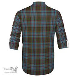 ScotsTee Shop Scottish Anderson Clan Tartan Mens Scottish Jacobite Ghillie Casual Shirt