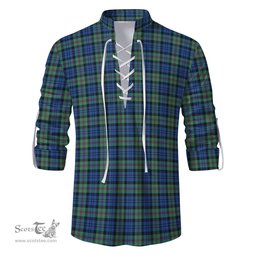 ScotsTee Shop Scottish Baird Ancient Clan Tartan Mens Scottish Jacobite Ghillie Casual Shirt
