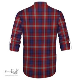 ScotsTee Shop Scottish Ainslie Clan Tartan Mens Scottish Jacobite Ghillie Casual Shirt