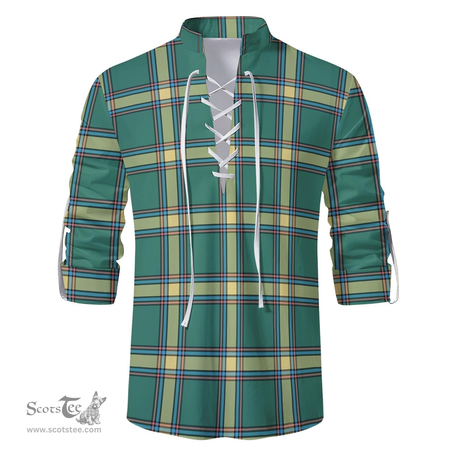 ScotsTee Shop Scottish Alberta Province Canada Clan Tartan Mens Scottish Jacobite Ghillie Casual Shirt