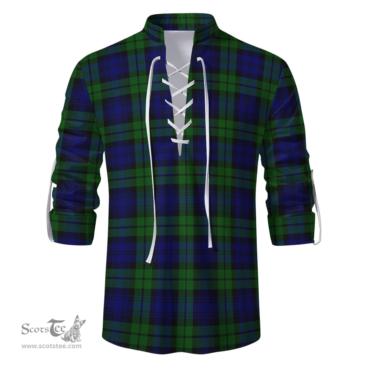 ScotsTee Shop Scottish Bannatyne Clan Tartan Mens Scottish Jacobite Ghillie Casual Shirt