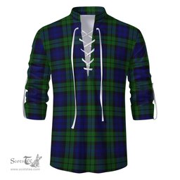 ScotsTee Shop Scottish Bannatyne Clan Tartan Mens Scottish Jacobite Ghillie Casual Shirt