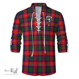 ScotsTee Shop Scottish Belshes Clan Crest Tartan Mens Scottish Jacobite Ghillie Casual Shirt