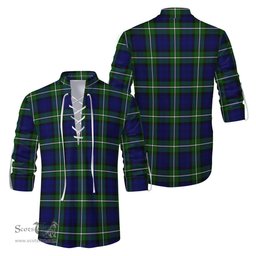 ScotsTee Shop Scottish Bannerman Clan Tartan Mens Scottish Jacobite Ghillie Casual Shirt