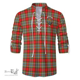 ScotsTee Shop Scottish Chattan Clan Crest Tartan Mens Scottish Jacobite Ghillie Casual Shirt