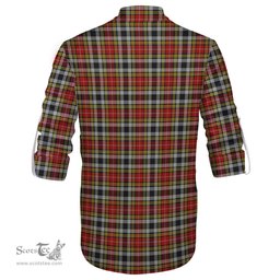 ScotsTee Shop Scottish Buchanan Old Dress Clan Tartan Mens Scottish Jacobite Ghillie Casual Shirt