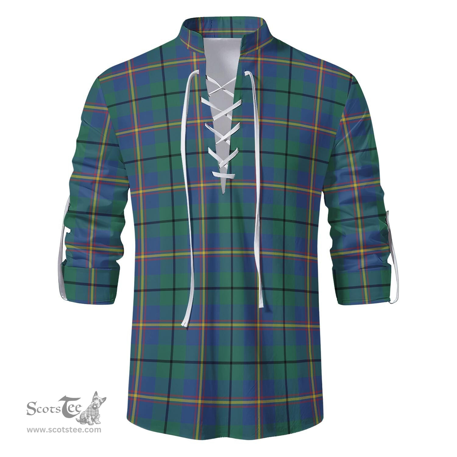 ScotsTee Shop Scottish Carmichael Ancient Clan Tartan Mens Scottish Jacobite Ghillie Casual Shirt