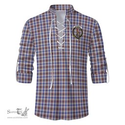 ScotsTee Shop Scottish Boswell Clan Crest Tartan Mens Scottish Jacobite Ghillie Casual Shirt