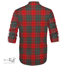 ScotsTee Shop Scottish Cheyne Clan Crest Tartan Mens Scottish Jacobite Ghillie Casual Shirt