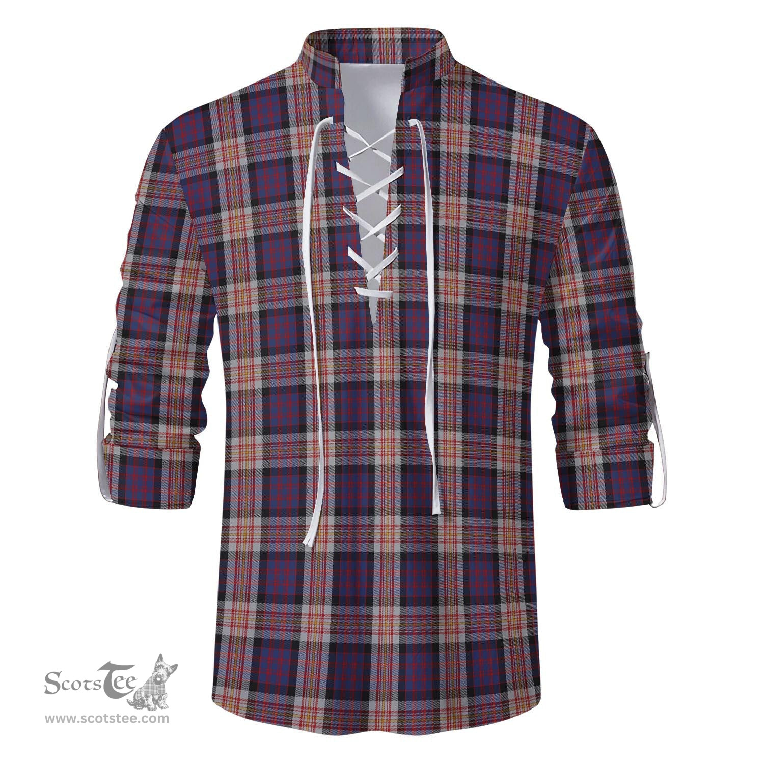 ScotsTee Shop Scottish Carnegie Clan Tartan Mens Scottish Jacobite Ghillie Casual Shirt