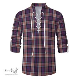 ScotsTee Shop Scottish Carnegie Clan Tartan Mens Scottish Jacobite Ghillie Casual Shirt