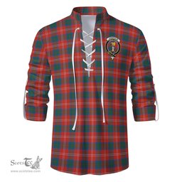 ScotsTee Shop Scottish Chisholm Ancient Clan Crest Tartan Mens Scottish Jacobite Ghillie Casual Shirt