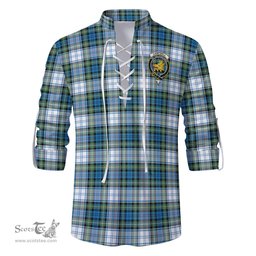 ScotsTee Shop Scottish Campbell Dress Ancient Clan Crest Tartan Mens Scottish Jacobite Ghillie Casual Shirt