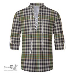 ScotsTee Shop Scottish Burns Check Clan Tartan Mens Scottish Jacobite Ghillie Casual Shirt
