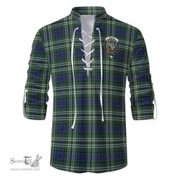ScotsTee Shop Scottish Blyth Clan Crest Tartan Mens Scottish Jacobite Ghillie Casual Shirt
