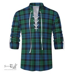ScotsTee Shop Scottish Black Watch Ancient Clan Tartan Mens Scottish Jacobite Ghillie Casual Shirt