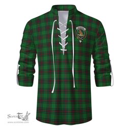 ScotsTee Shop Scottish Beveridge Clan Crest Tartan Mens Scottish Jacobite Ghillie Casual Shirt