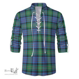 ScotsTee Shop Scottish Bowie Ancient Clan Tartan Mens Scottish Jacobite Ghillie Casual Shirt