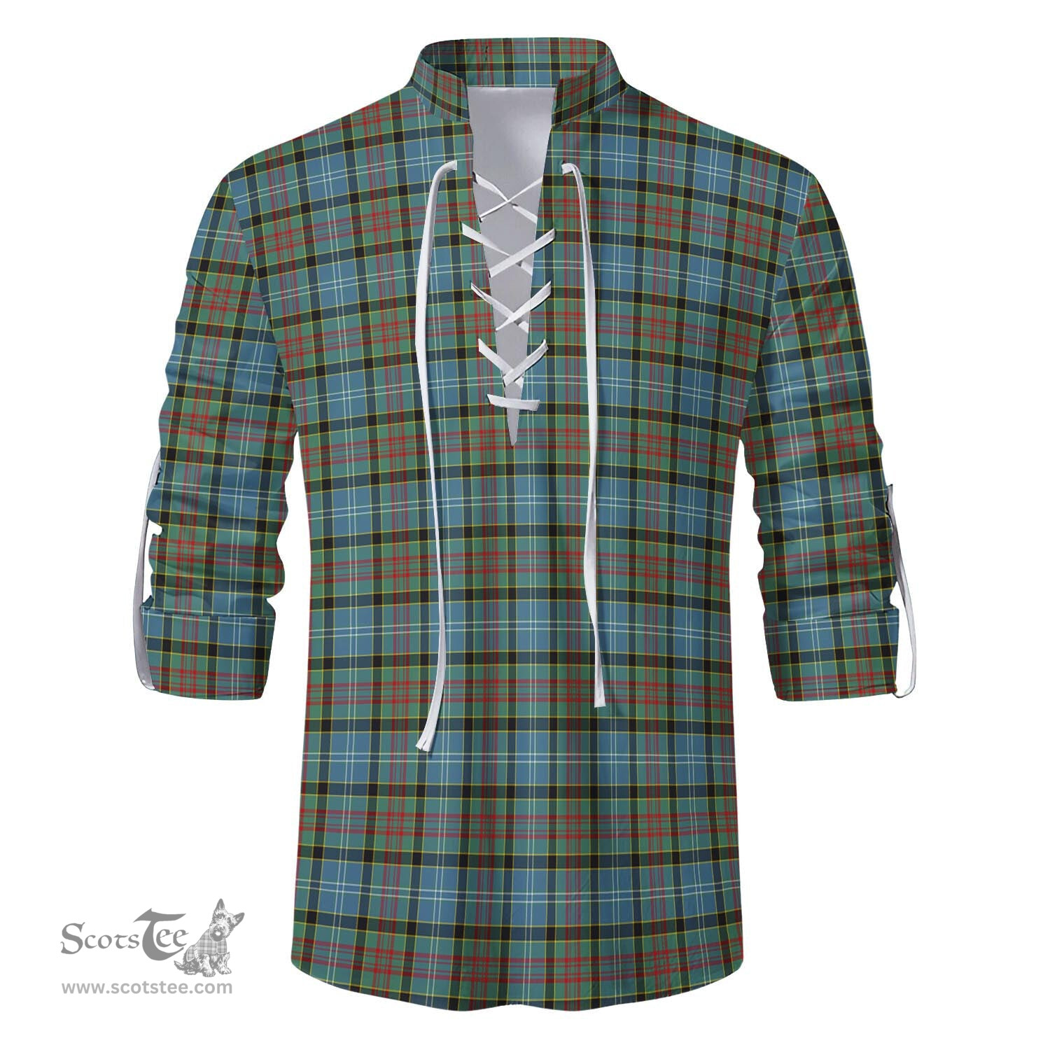 ScotsTee Shop Scottish Brisbane Modern Clan Tartan Mens Scottish Jacobite Ghillie Casual Shirt