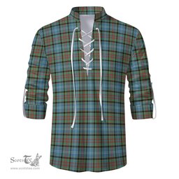 ScotsTee Shop Scottish Brisbane Modern Clan Tartan Mens Scottish Jacobite Ghillie Casual Shirt