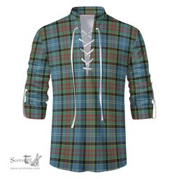 ScotsTee Shop Scottish Cathcart Clan Tartan Mens Scottish Jacobite Ghillie Casual Shirt