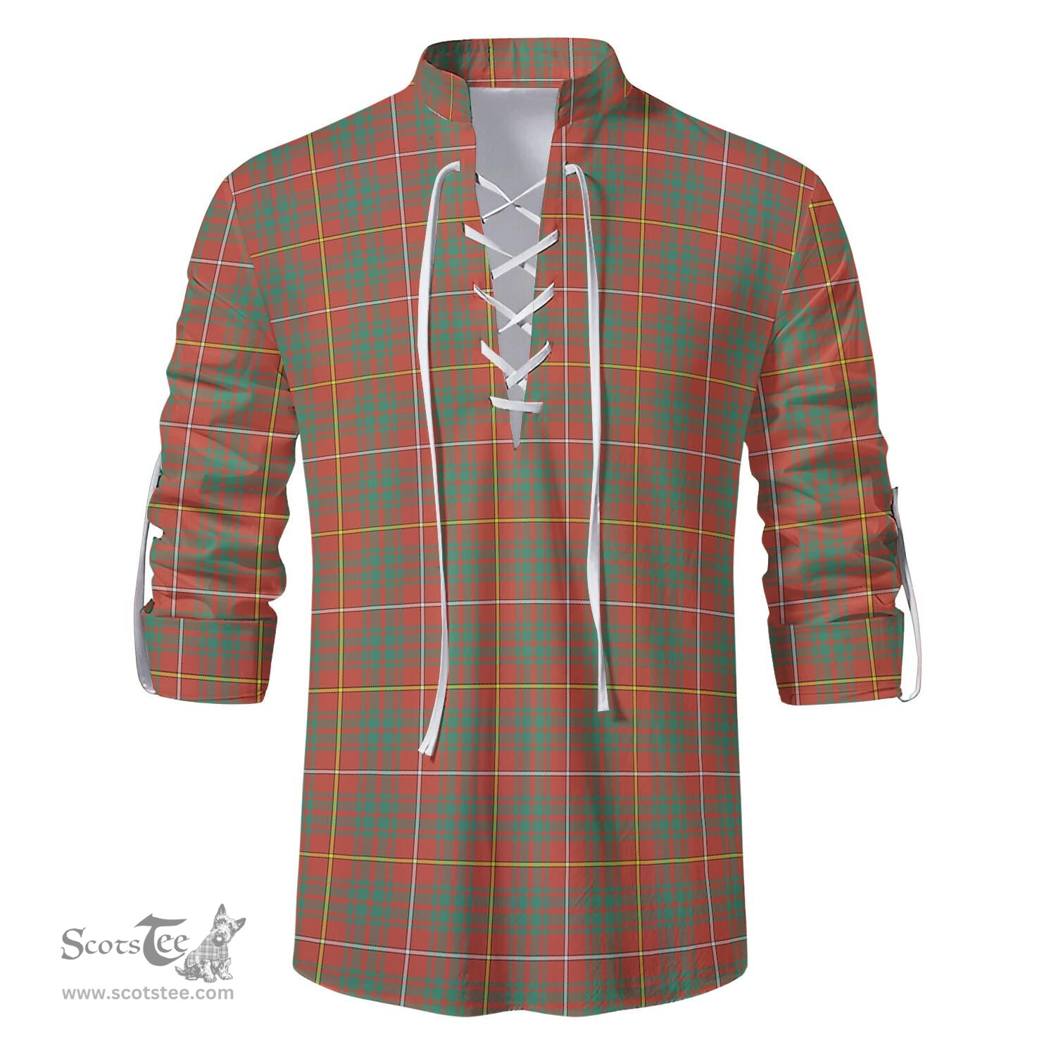ScotsTee Shop Scottish Bruce Ancient Clan Tartan Mens Scottish Jacobite Ghillie Casual Shirt