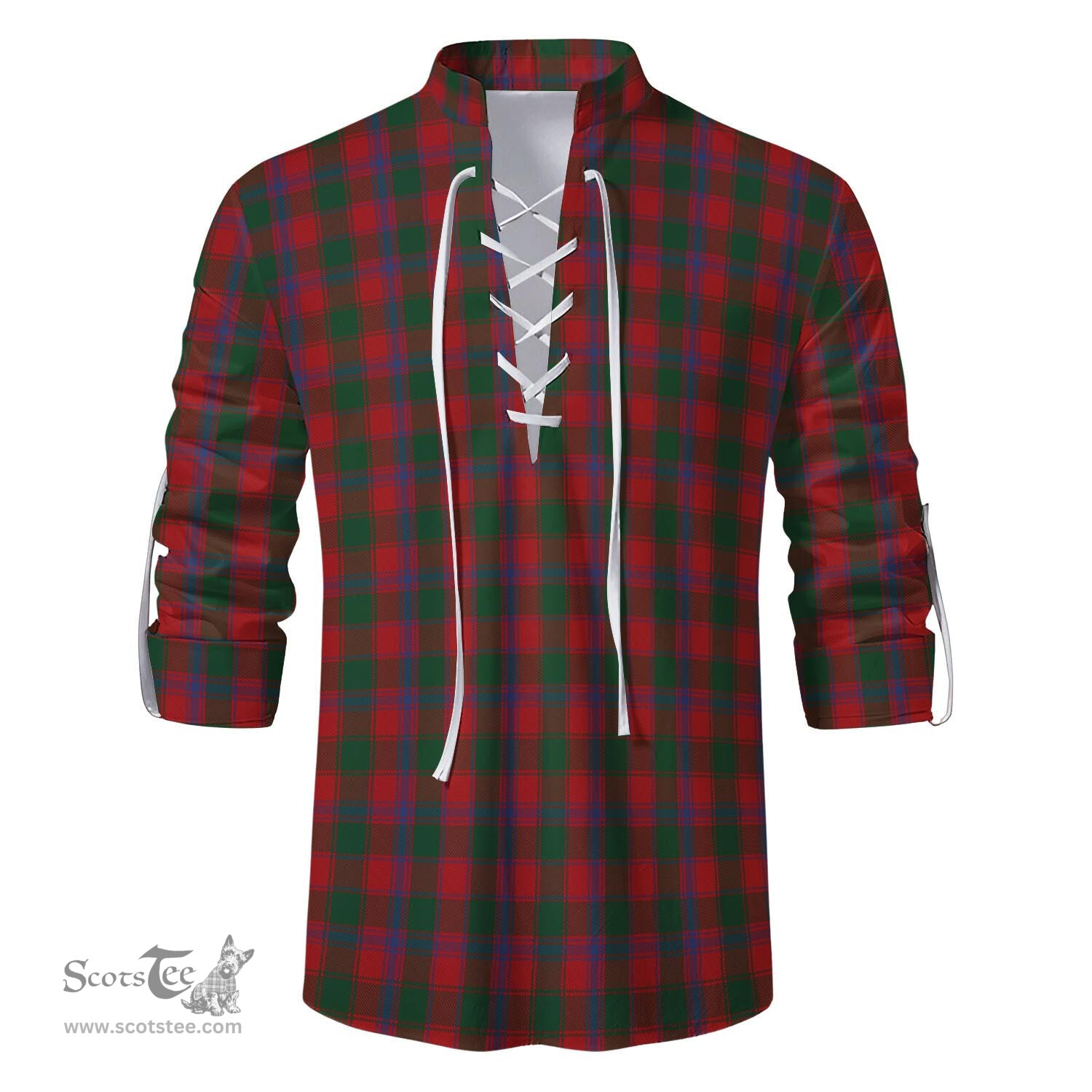 ScotsTee Shop Scottish Bruce Old Clan Tartan Mens Scottish Jacobite Ghillie Casual Shirt