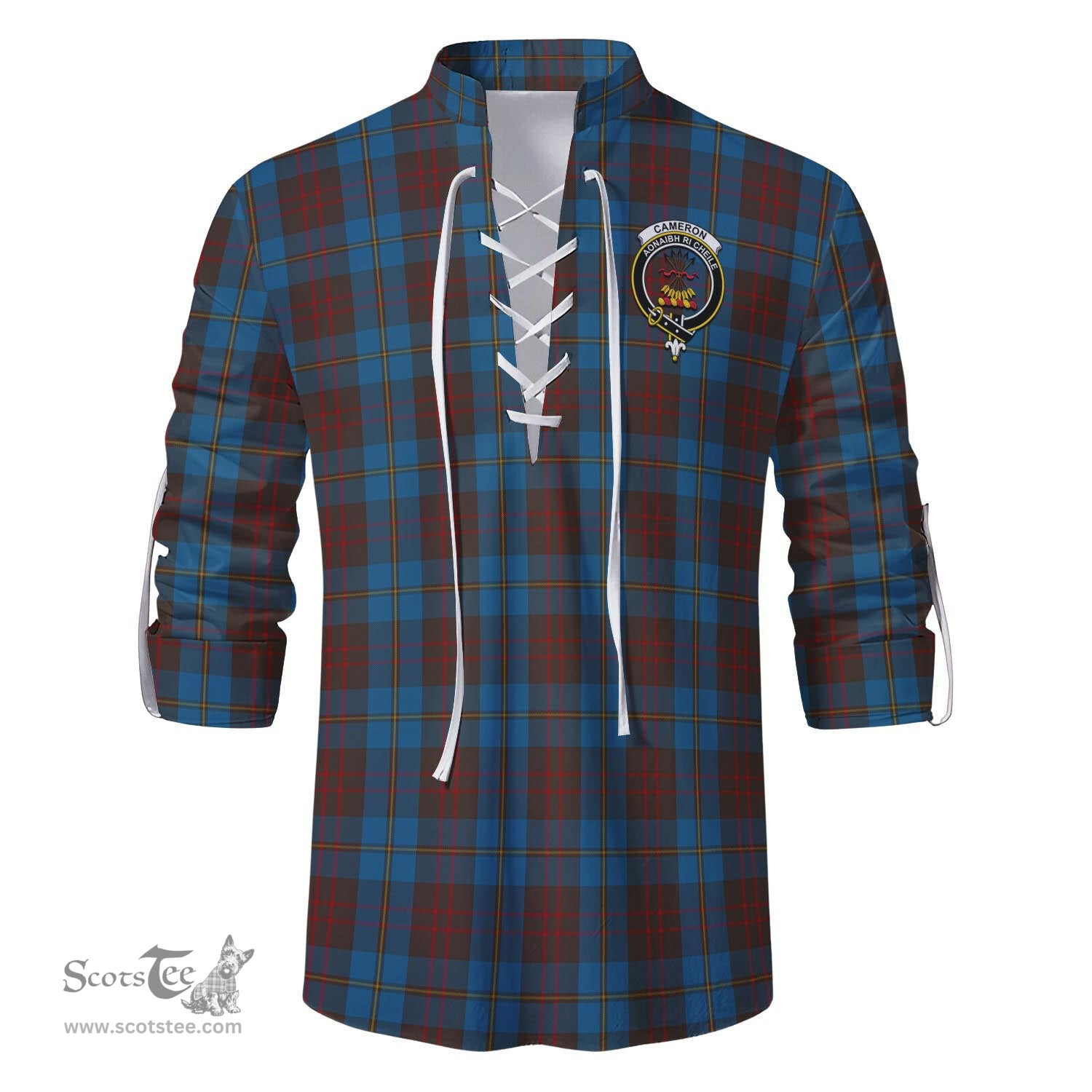 ScotsTee Shop Scottish Cameron Hunting Clan Crest Tartan Mens Scottish Jacobite Ghillie Casual Shirt