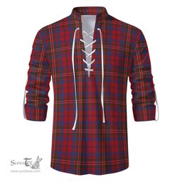 ScotsTee Shop Scottish Cameron of Locheil Clan Tartan Mens Scottish Jacobite Ghillie Casual Shirt