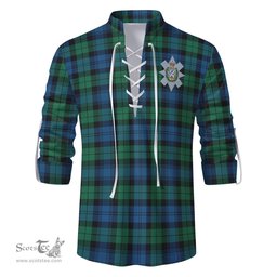 ScotsTee Shop Scottish Black Watch Ancient Clan Crest Tartan Mens Scottish Jacobite Ghillie Casual Shirt