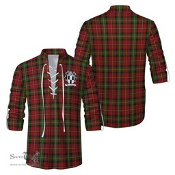 ScotsTee Shop Scottish Blackstock Red Dress Clan Crest Tartan Mens Scottish Jacobite Ghillie Casual Shirt