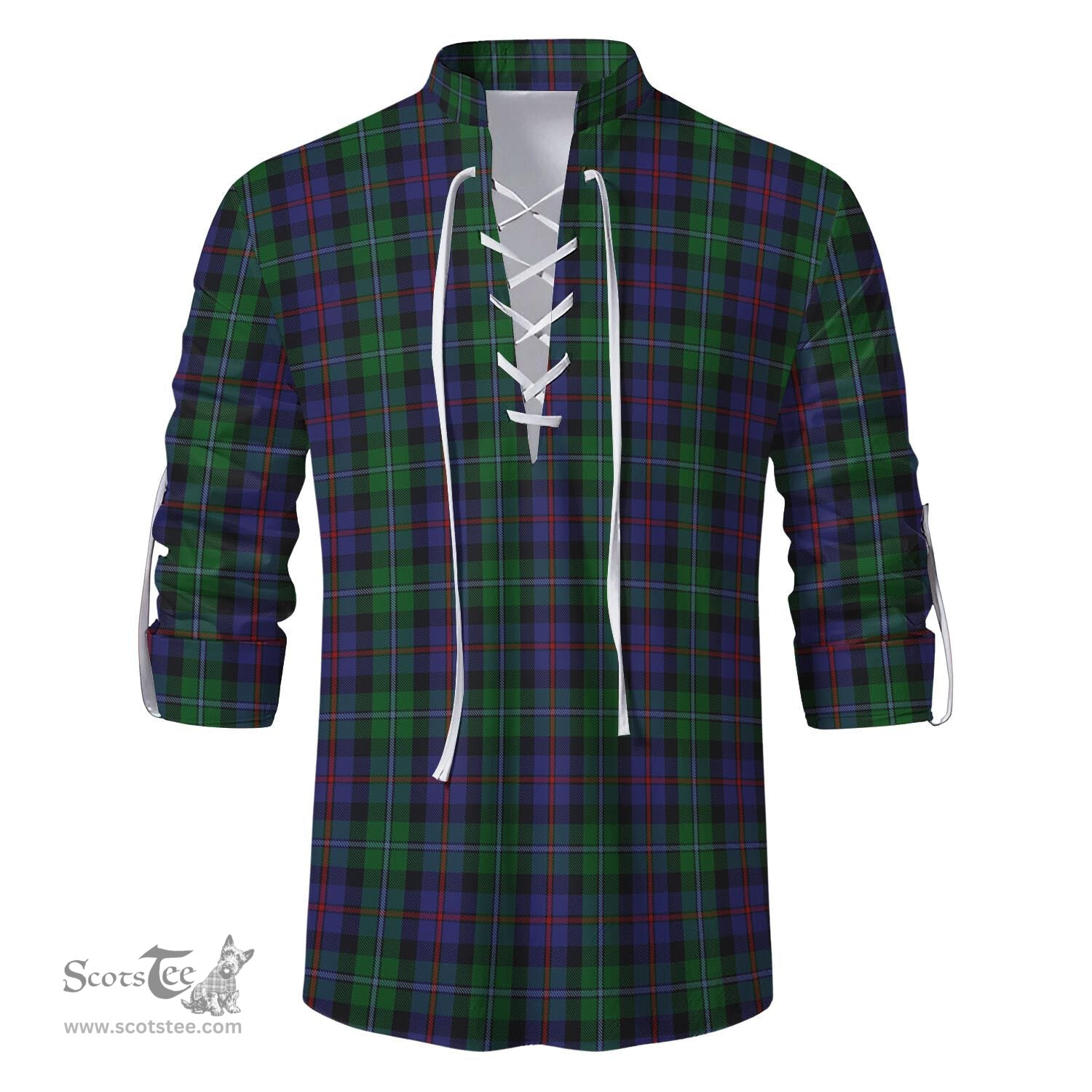 ScotsTee Shop Scottish Campbell of Cawdor Clan Tartan Mens Scottish Jacobite Ghillie Casual Shirt