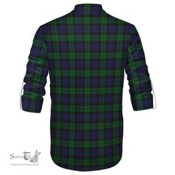 ScotsTee Shop Scottish Black Watch Clan Tartan Mens Scottish Jacobite Ghillie Casual Shirt