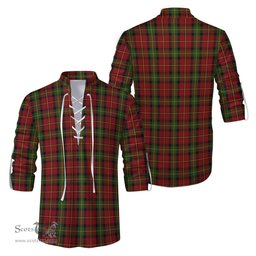 ScotsTee Shop Scottish Blackstock Red Dress Clan Tartan Mens Scottish Jacobite Ghillie Casual Shirt
