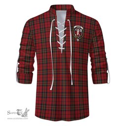 ScotsTee Shop Scottish Brodie Clan Crest Tartan Mens Scottish Jacobite Ghillie Casual Shirt
