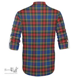 ScotsTee Shop Scottish Bethune Clan Crest Tartan Mens Scottish Jacobite Ghillie Casual Shirt