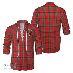 ScotsTee Shop Scottish Binning Clan Crest Tartan Mens Scottish Jacobite Ghillie Casual Shirt