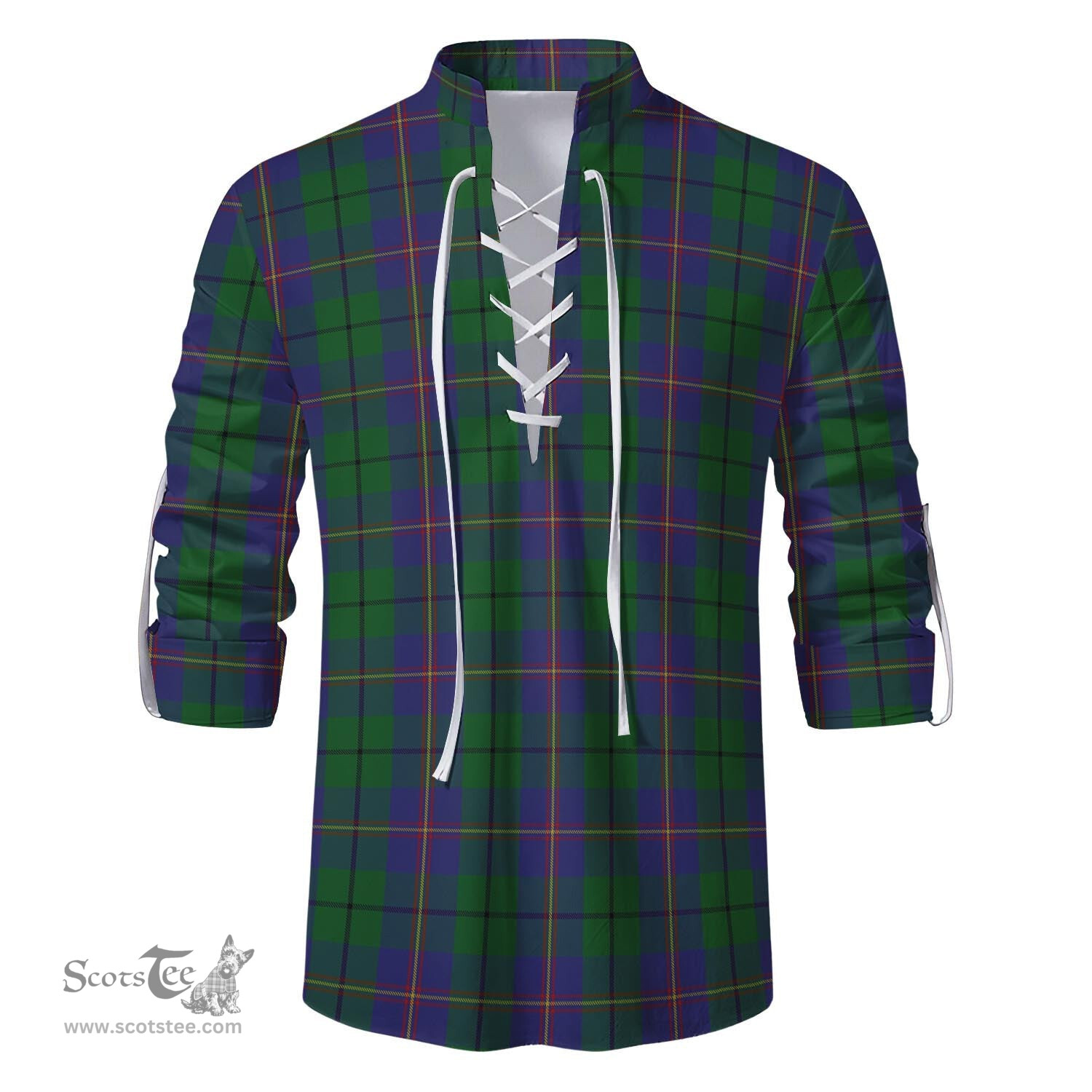 ScotsTee Shop Scottish Carmichael Clan Tartan Mens Scottish Jacobite Ghillie Casual Shirt