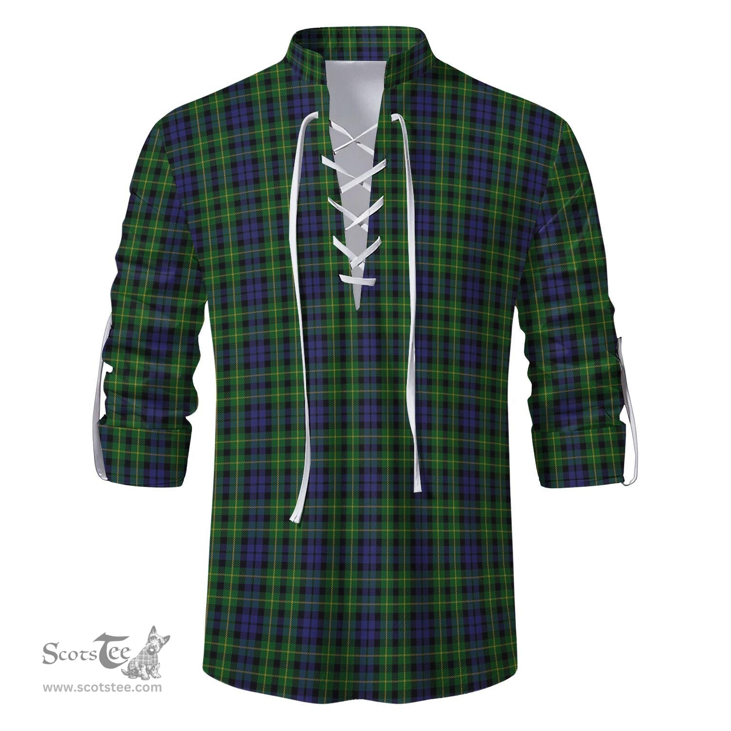 ScotsTee Shop Scottish Campbell of Breadalbane Clan Tartan Mens Scottish Jacobite Ghillie Casual Shirt