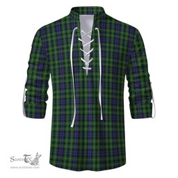ScotsTee Shop Scottish Campbell of Breadalbane Clan Tartan Mens Scottish Jacobite Ghillie Casual Shirt