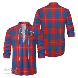 ScotsTee Shop Scottish Blane Clan Crest Tartan Mens Scottish Jacobite Ghillie Casual Shirt