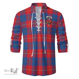 ScotsTee Shop Scottish Blane Clan Crest Tartan Mens Scottish Jacobite Ghillie Casual Shirt