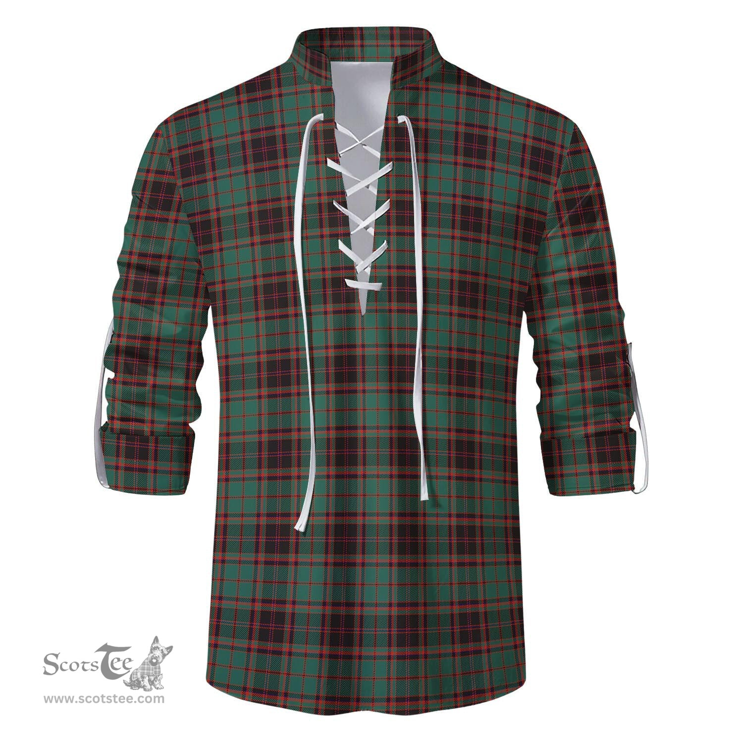 ScotsTee Shop Scottish Buchan Ancient Clan Tartan Mens Scottish Jacobite Ghillie Casual Shirt