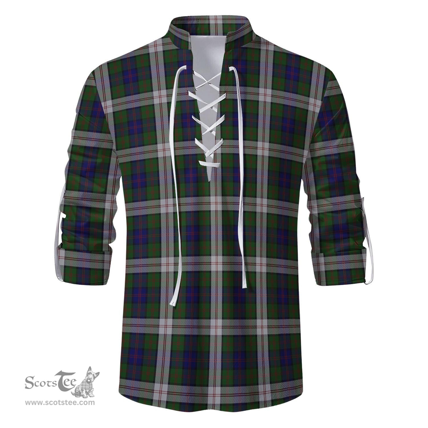ScotsTee Shop Scottish Blair Dress Clan Tartan Mens Scottish Jacobite Ghillie Casual Shirt