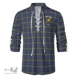 ScotsTee Shop Scottish Campbell Argyll Modern Clan Crest Tartan Mens Scottish Jacobite Ghillie Casual Shirt