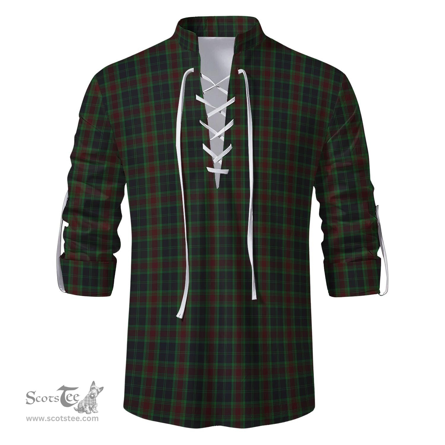 ScotsTee Shop Scottish Carlow County Ireland Clan Tartan Mens Scottish Jacobite Ghillie Casual Shirt