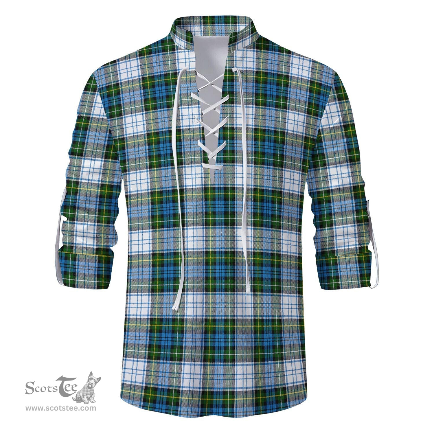 ScotsTee Shop Scottish Campbell Dress Clan Tartan Mens Scottish Jacobite Ghillie Casual Shirt