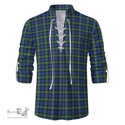 ScotsTee Shop Scottish Campbell Argyll Ancient Clan Tartan Mens Scottish Jacobite Ghillie Casual Shirt