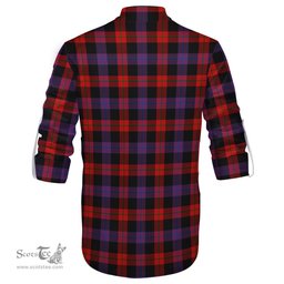 ScotsTee Shop Scottish Brown Clan Crest Tartan Mens Scottish Jacobite Ghillie Casual Shirt